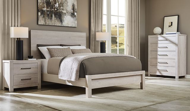 Artisan & Post by Vaughan-Bassett Joinery Washed White Oak California King Plank Panel Bed-1
