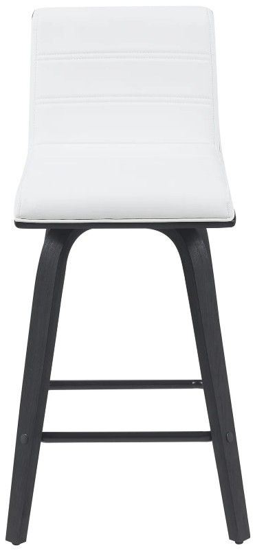 Armen Living Vienna 4-Piece Black Brushed/White Swivel Counter Stool Set-2