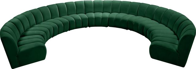 Meridian Furniture Infinity 9-Piece Green Velvet Modular Sectional-4