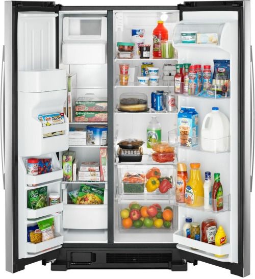 Amana® 21.4 Cu. Ft. Black on Stainless Side-By-Side Refrigerator-3