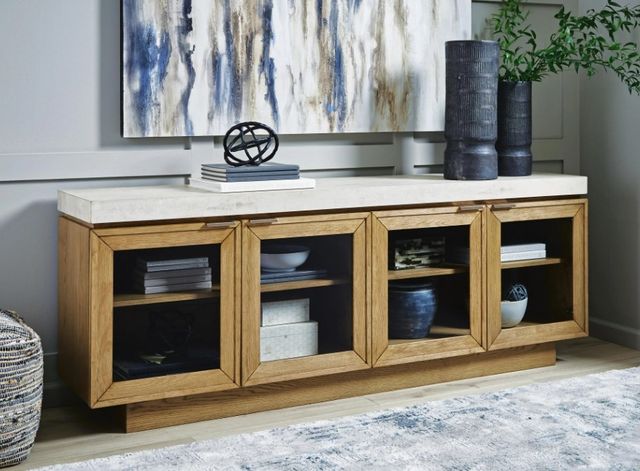 Signature Design by Ashley® Adanworth Gray/Light Brown Accent Cabinet-1