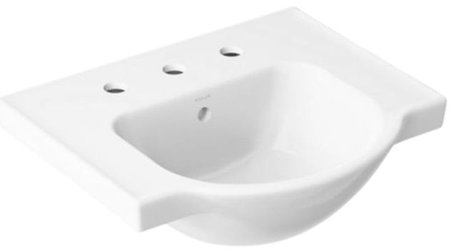 Kohler Veer® White 21" Widespread Square Pedestal Bathroom Sink-0