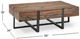 Magnussen Home® Prescott Rustic Honey Cocktail Table with Metal Base -3
