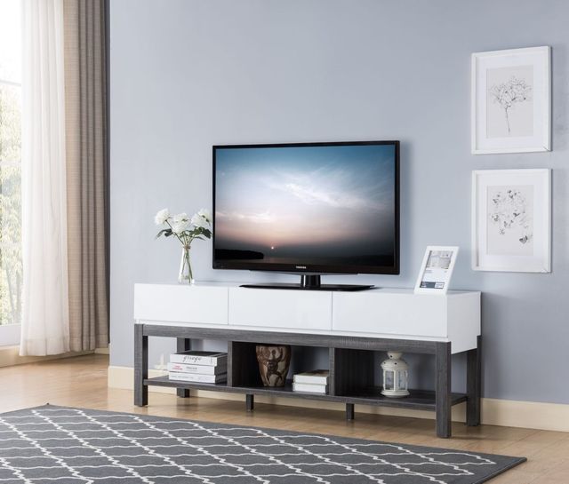 Brassex Inc. White/Grey 68'' TV Stand-3