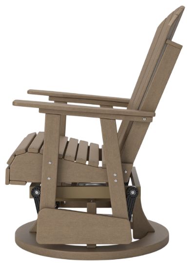 Signature Design by Ashley® Hyland Wave Driftwood Plastic Outdoor Swivel Glider Chair-3