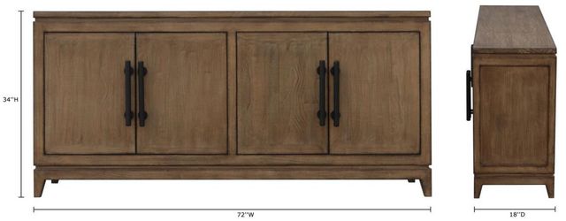 Nest Home Collections Lexington Antique Natural 4-Door Cabinet-2