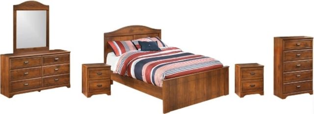 Signature Design by Ashley® Barchan 6-Piece Medium Brown Full Panel Bed Set-0