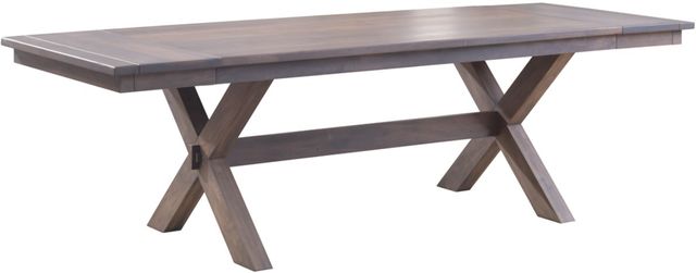 Urban Collections by Yutzy Woodworking Cross Trestle Driftwood/Wormy Maple 48”x90” Dining Table-0
