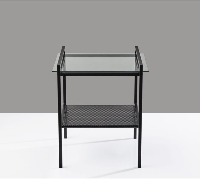 Adesso® Pearson Glass Top Accent Table with Black Base-3
