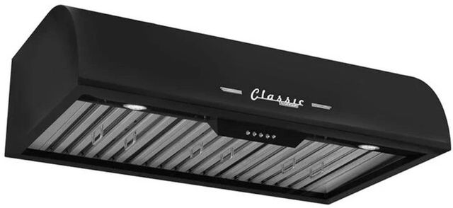Unique® Appliances Classic Retro 36" Midnight Black Under Cabinet Range Hood-2