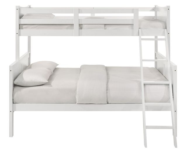 Elements International Sami White Twin Over Full Bunk Bed-1