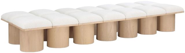 Meridian Furniture Pavilion 14-Piece Cream/Natural 109" Modular Bench Set-0