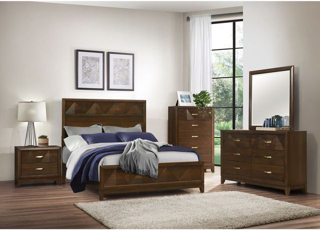 Mazin Furniture Aziel Walnut King Panel Bed-2
