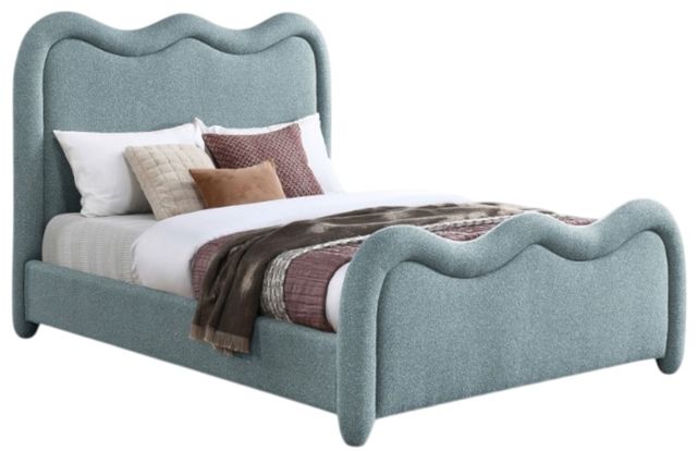 Meridian Furniture Gavin Blue Queen Upholstered Panel Bed-0