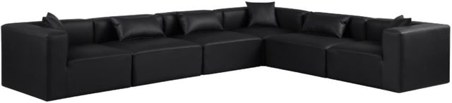 Meridian Furniture Cube 6-Piece Black Modular Sectional-0