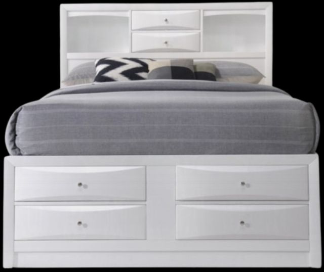 ACME Furniture Ireland White Eastern King Bookcase Bed with Storage-1
