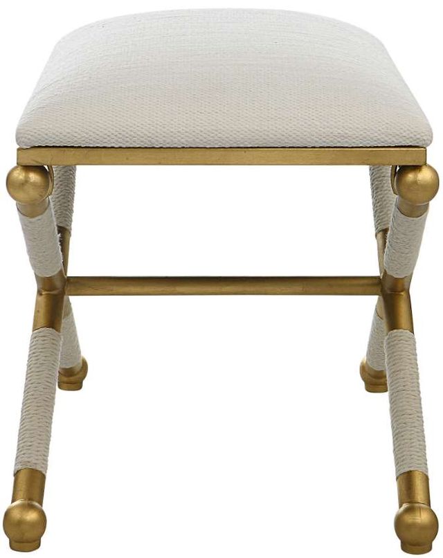Uttermost® Socialite Gold/White Small Bench-3