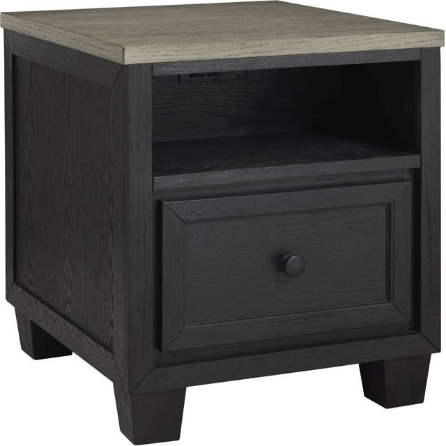 Signature Design by Ashley® Foyland Brown Lift-Top End Table with Black Base -0