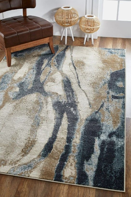 KAS Rugs Avalon Blue/Ivory Wonder 5'x8' Area Rug-4