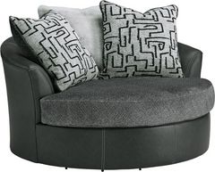 Benchcraft® Brixley Pier Graphite Oversized Swivel Accent Chair