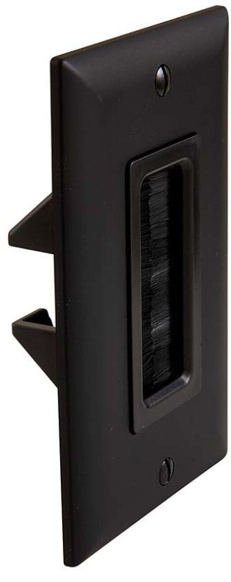 Sanus® Black Cable Management Brush Wall Plate-1