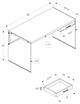 Monarch Specialties Inc. 48"L Grey Reclaimed Wood Glass Panel Computer Desk-3