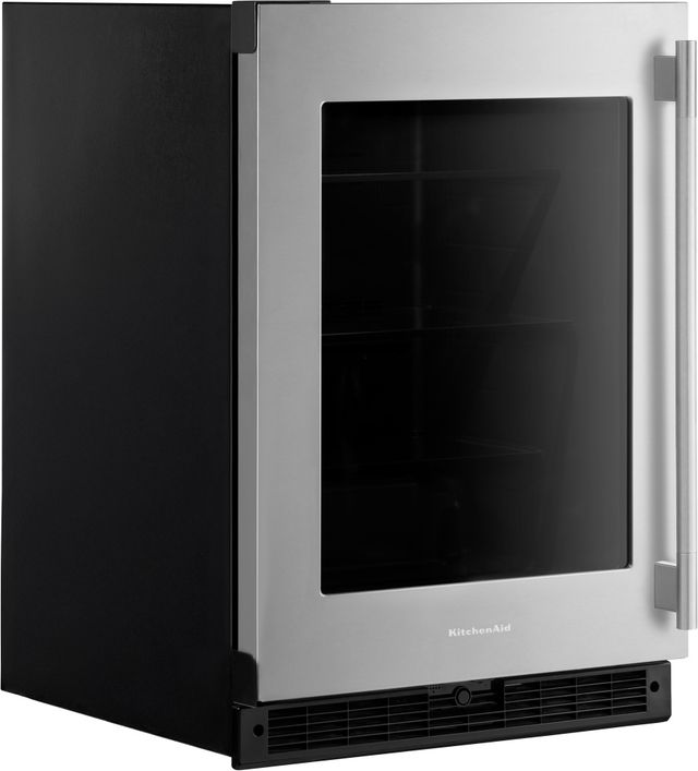 KitchenAid® 24" 5.2 Cu. Ft. Stainless Steel Beverage Center with Glass Door-4