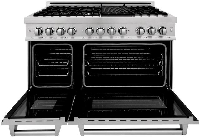 ZLINE Legacy 48" Satin Stainless Steel Pro Style Dual Fuel Range with Griddle-1