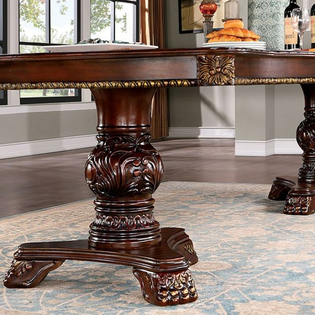 Furniture of America® Normandy Brown Cherry Dining Table-3