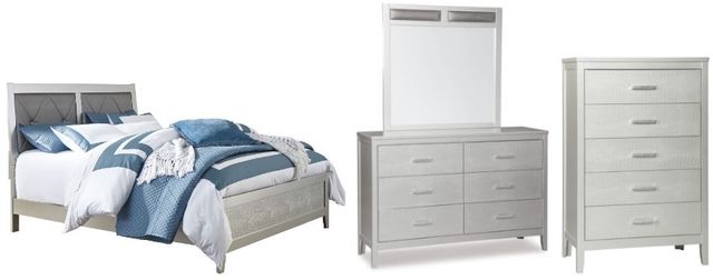 Signature Design by Ashley® Olivet 4-Piece Silver Queen Panel Bed Set-0