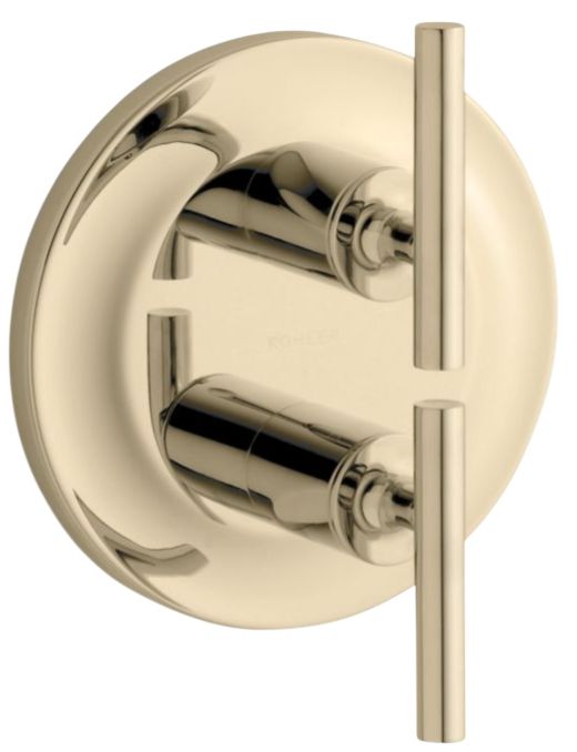 KOHLER® Purist® MasterShower® Vibrant French Gold Temperature and Volume Control Valve Trim-0