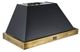 FORNO® Vittorio 48" Black Wall Mounted Range Hood with Antique Brass Trim-1