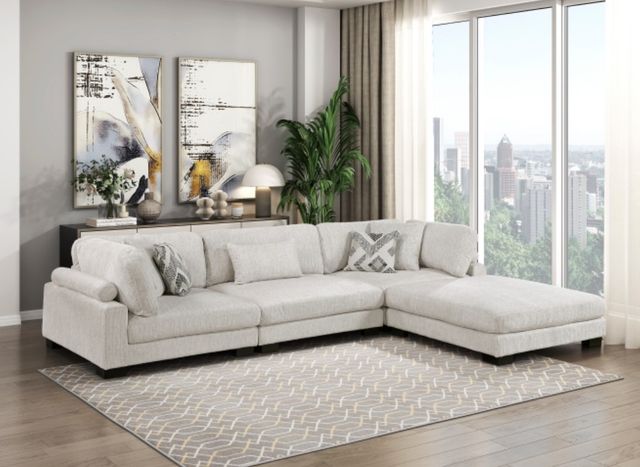Homelegance® Tinley 4-Piece Beige Modular Sectional with Ottoman-1