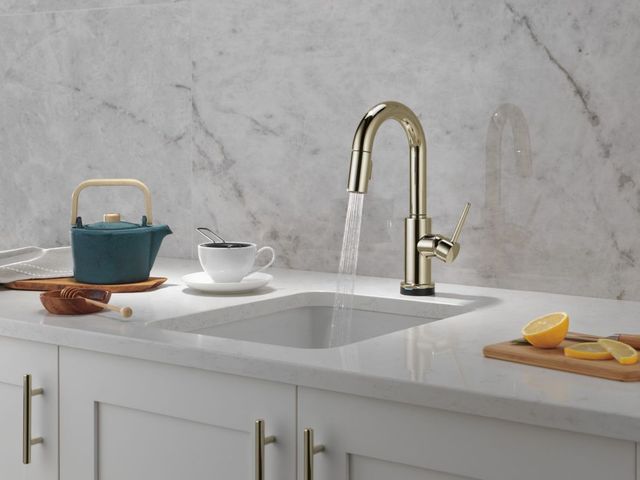 Delta Trinsic® Polished Nickel Touch2O® Bar/Preparation Faucet with Touchless Technology-3