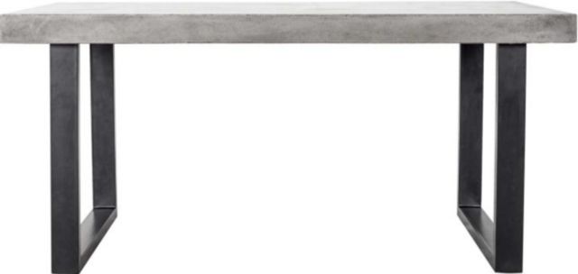 Moe’s Home Collection Jedrik Dark Grey Large Concrete Outdoor Dining Table with Black Metal Legs-1