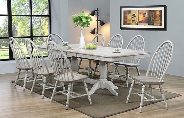 Winners Only® Ridgewood Oat Top Trestle Dining Table with Gray Base-1