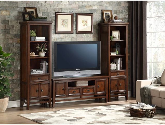 Mazin Furniture Frazier Park Brown Cherry 59" TV Stand-3
