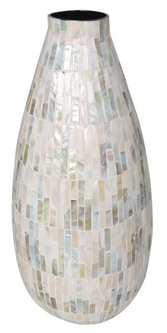 Deco Marche White 19" Mother of Pearl Vase-0