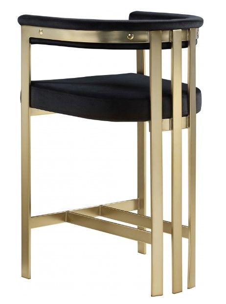Meridian Furniture Marcello Black/Brushed Brass Counter Stool-3