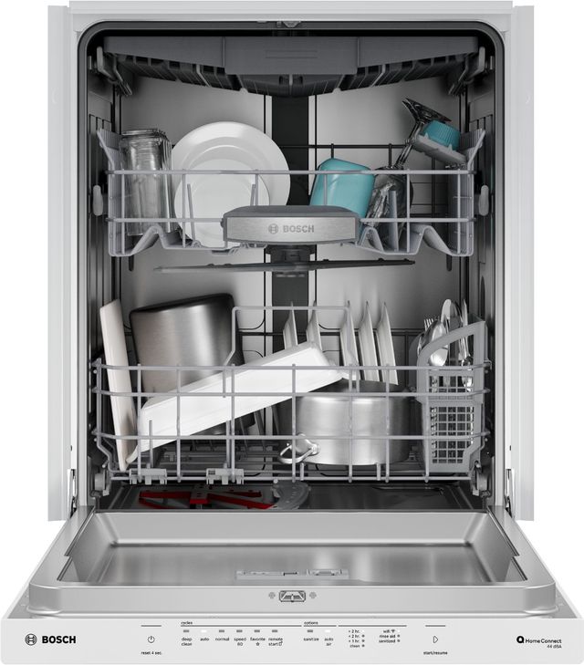 Bosch® 500 Series 24" White Top Control Built-In Dishwasher-2
