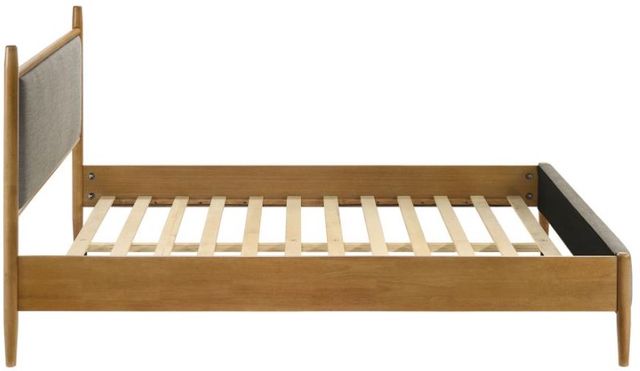 Coaster® Mason Gray/Light Brown Eastern King Upholstered Panel Bed-2