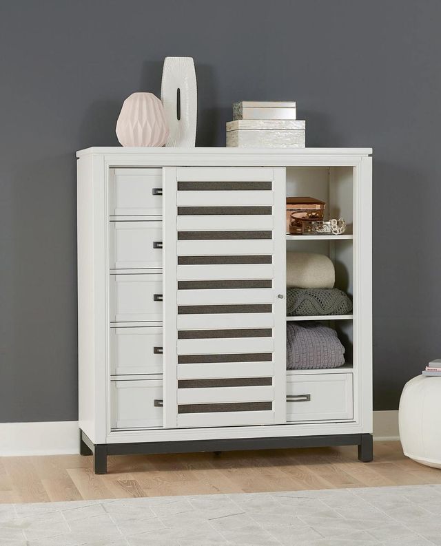 Aspenhome® Hyde Park White Paint Sliding Door Chest-1