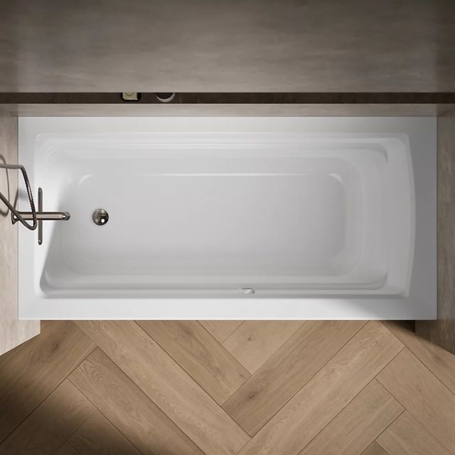 KOHLER® Archer® White 66" x 32" Alcove Heated BubbleMassage™ Air Bath-1