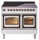 Ilve® Nostalgie II Noblesse 40'' White Pro Style Induction Range with Burnished Trim-0