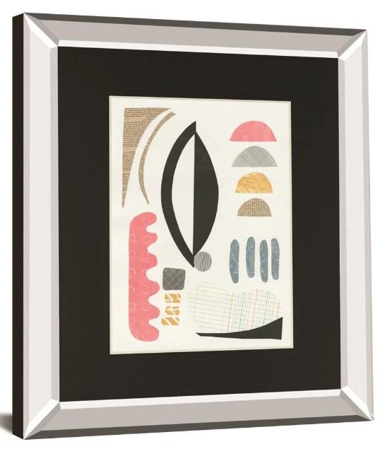 Classy Art Mixed Shapes II By Courtney Prahl Mirror Framed Wall Art-0