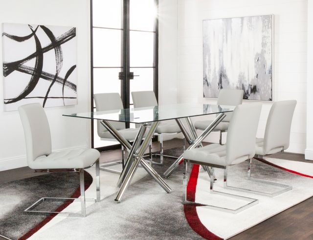 Cramco Mantis Glass Top Dining Table with Chrome Base-1