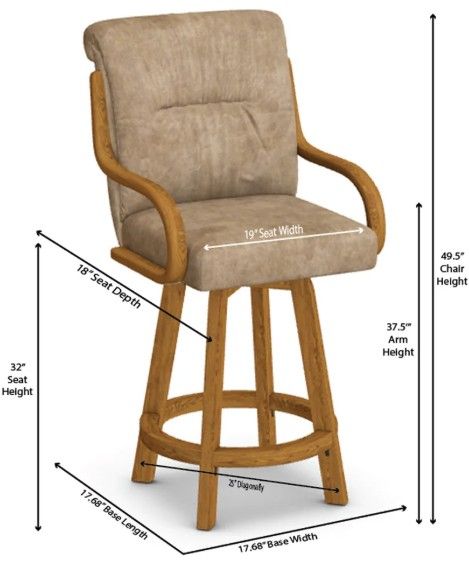 Chromcraft Customizable Denton Swivel Bar Height Dining Stool-2