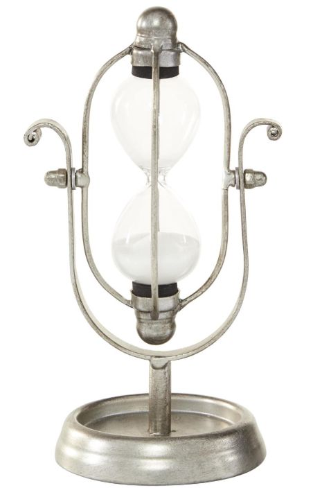 Deco Marche Silver 8" Hourglass Sand Timer-2