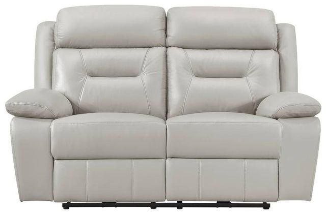 Homelegance® Laconia Silver Leather Power Double Reclining Loveseat-2