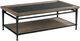 Hammary® Austin Antiqued Medium Brown Rectangular Coffee Table with Hammered Bronze Frame-0